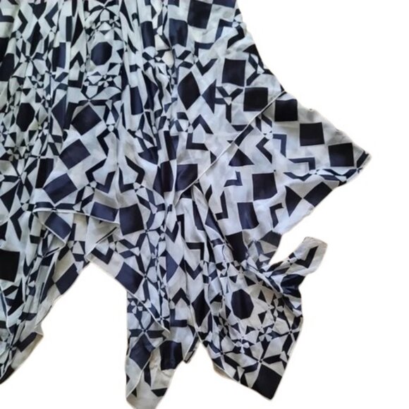 Alice + Olivia black & white diamond kaleidoscope geometric maxi dress Size 0 - Picture 11 of 15